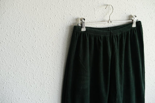 yohaku ドバイパンツ｜ベロア素材 グリーン｜unisex freesize