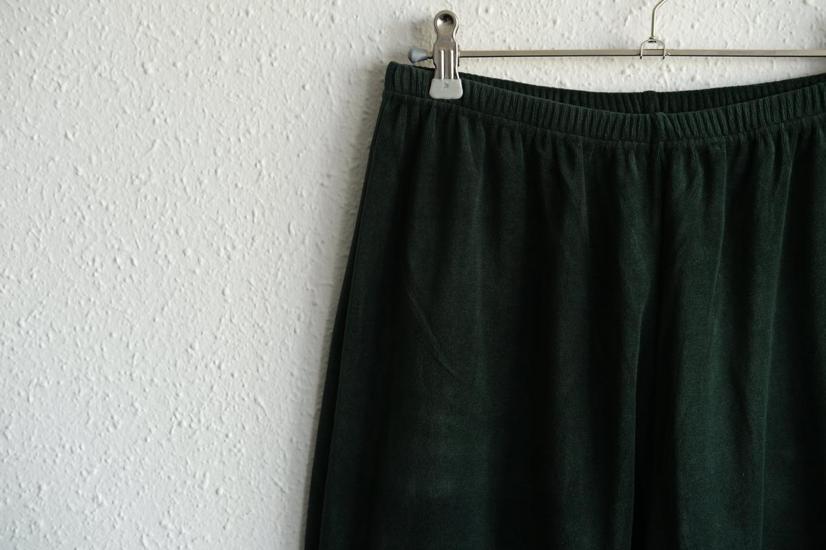 yohaku ドバイパンツ｜ベロア素材 グリーン｜unisex freesize