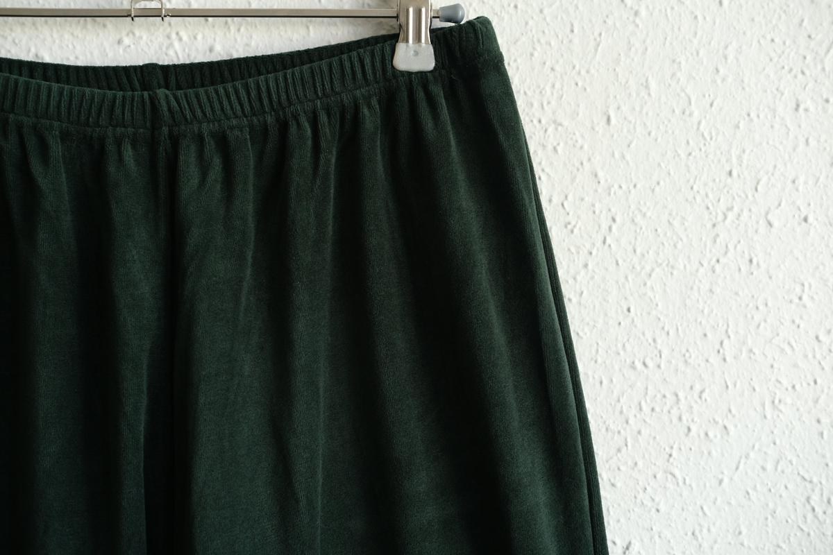 yohaku ドバイパンツ｜ベロア素材 グリーン｜unisex freesize