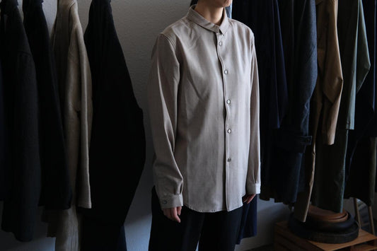 MITTAN / ストレッチNMウールシャツ 茶 SH-145 / unisex