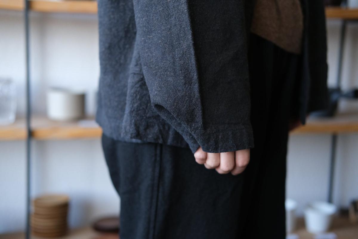 MITTAN / 亜麻苧麻絹シャツジャケット 墨茶 JK-76 / unisex
