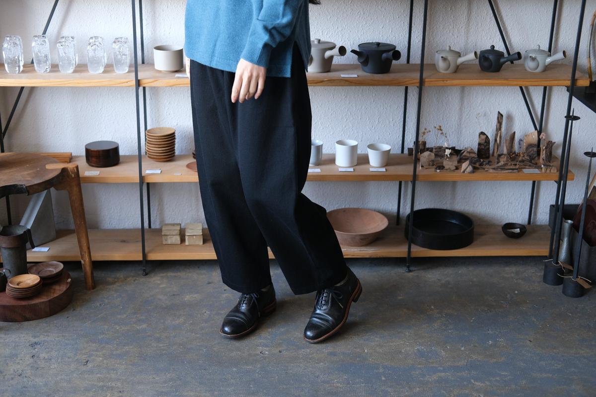 MITTAN / NMウールOCツイルパンツ 白黒 PT-125 / unisex