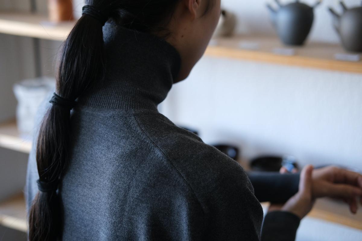 MITTAN / スーパー180'sウールタートル 灰 KN-37 / unisex