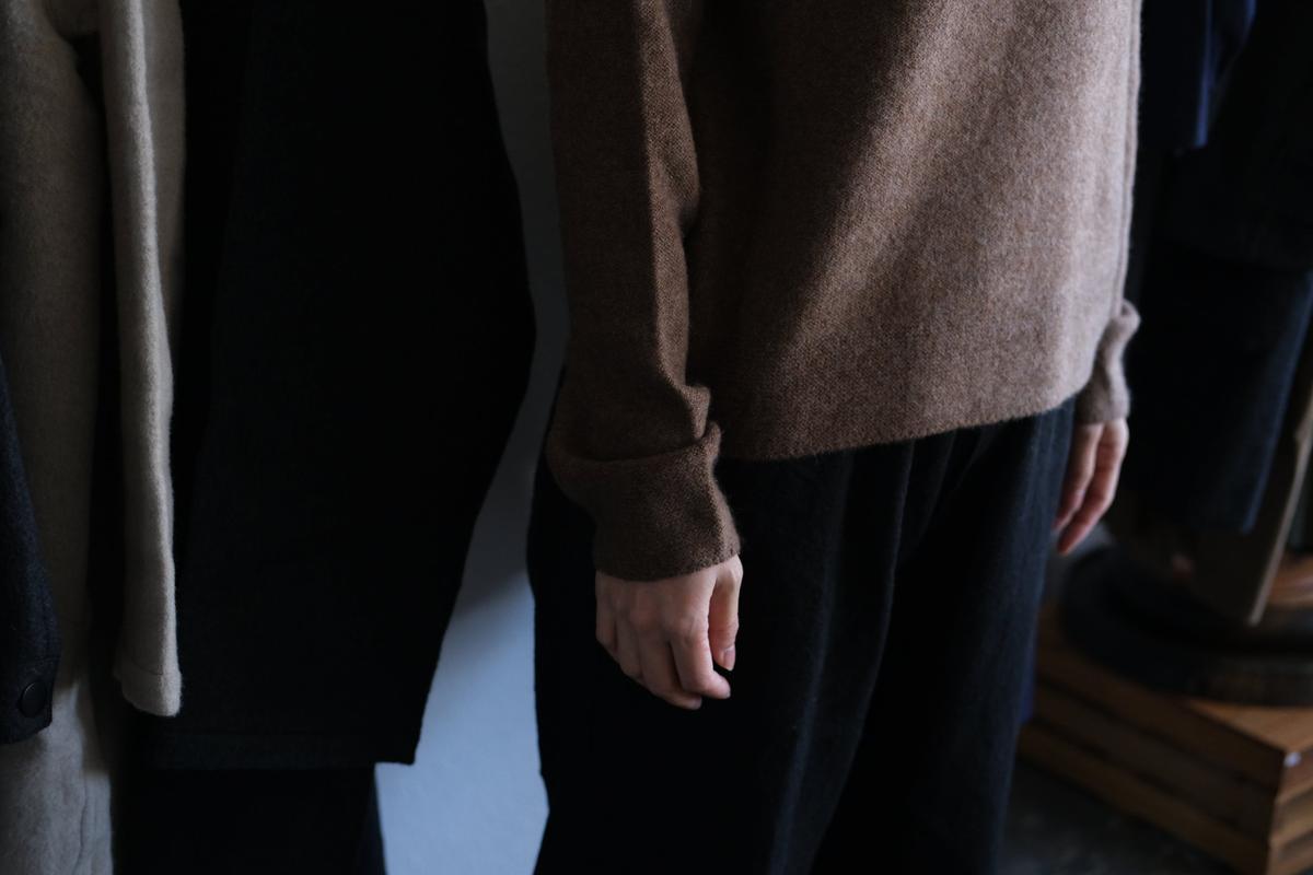 enrica cashmere sable knit｜camel×brown