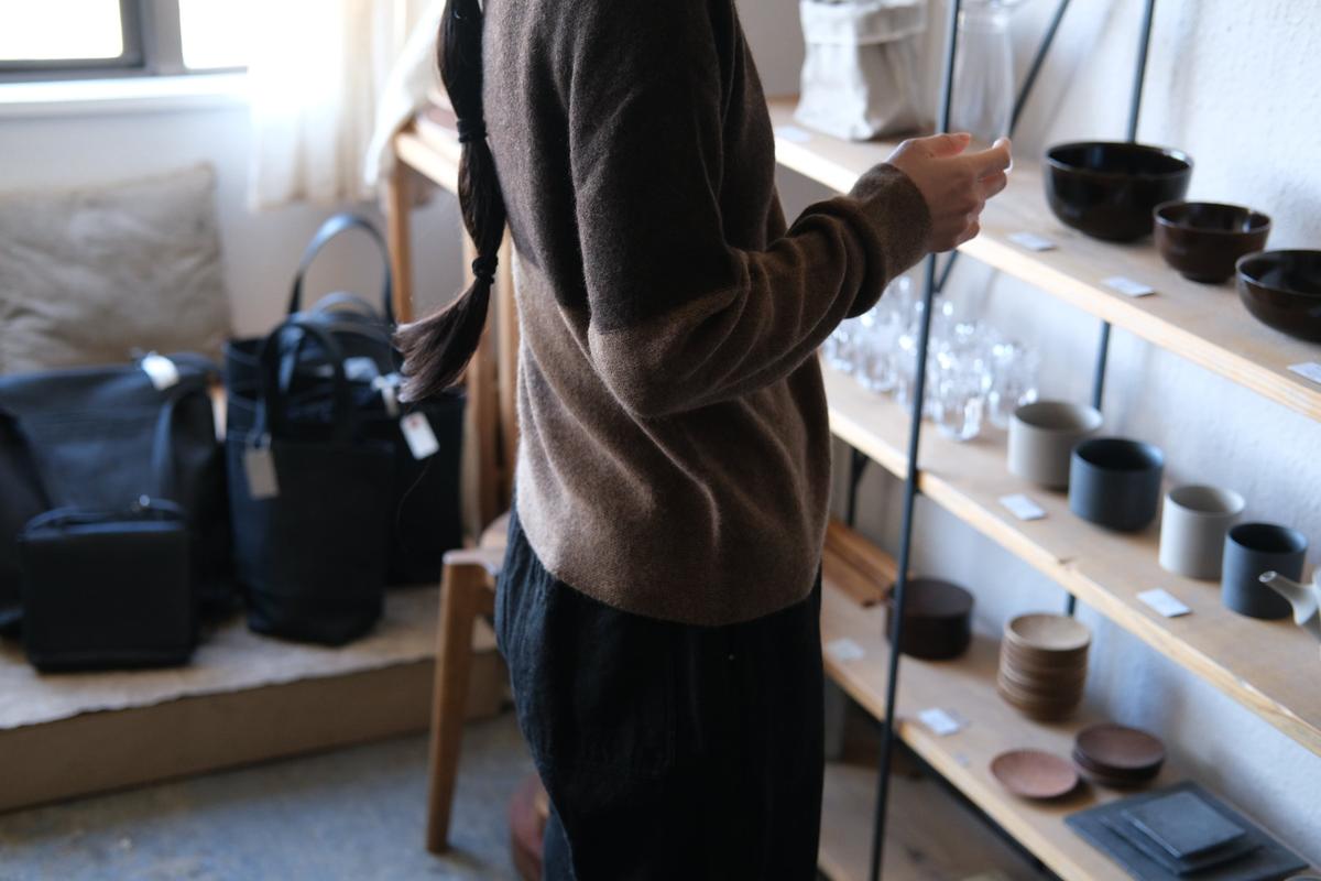 enrica cashmere sable knit｜camel×brown