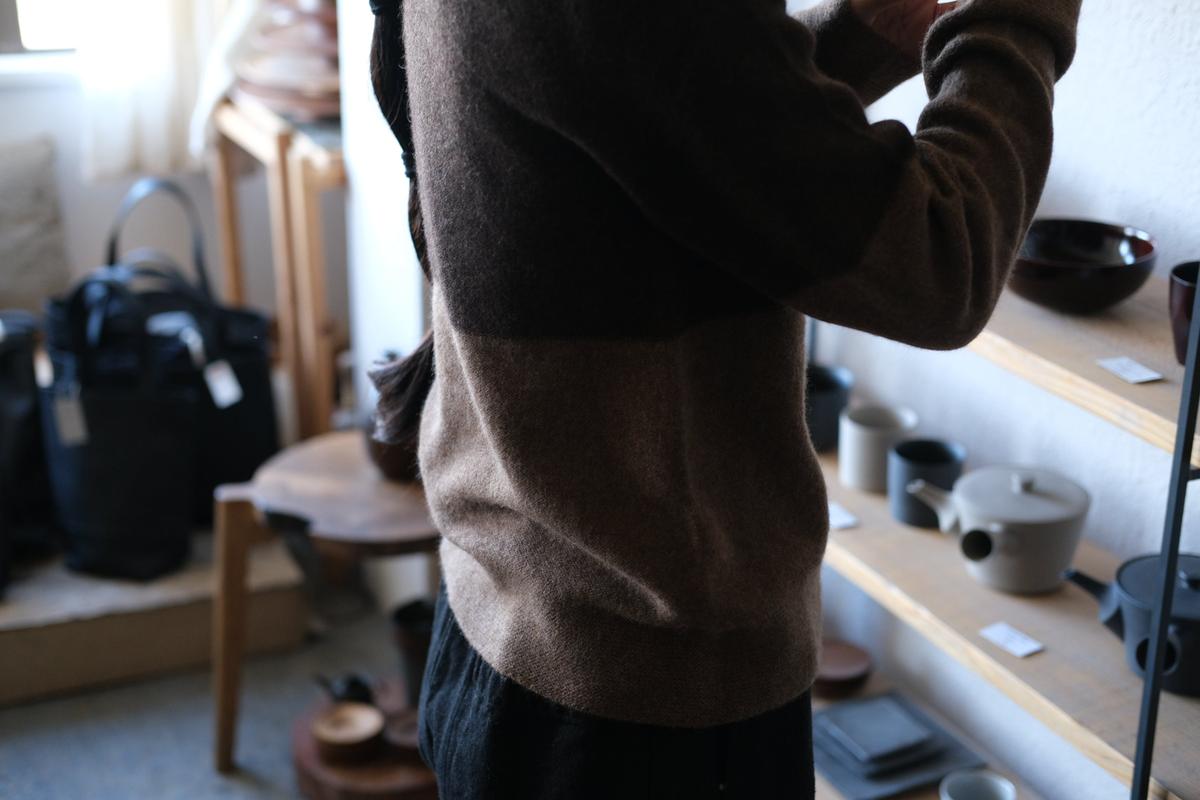 enrica cashmere sable knit｜camel×brown