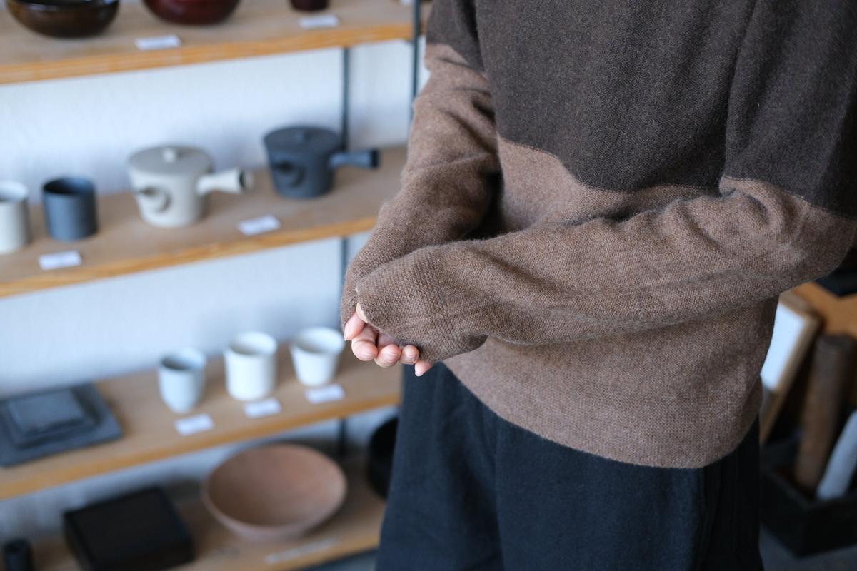 enrica cashmere sable knit｜camel×brown