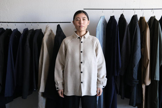 MITTAN / ウールシルクキャメルシャツ 灰 SH-108 / unisex
