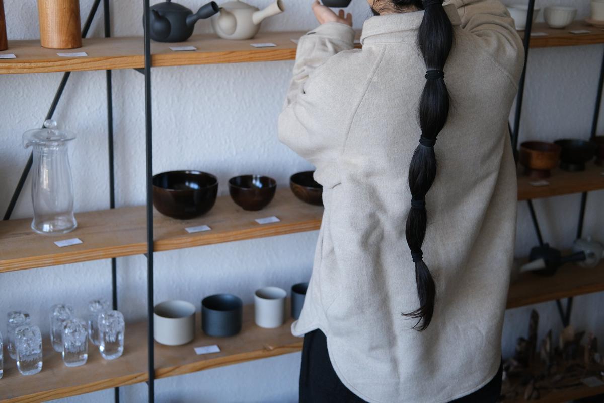 MITTAN / ウールシルクキャメルシャツ 灰 SH-108 / unisex