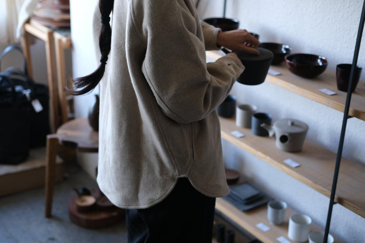 MITTAN / ウールシルクキャメルシャツ 灰 SH-108 / unisex