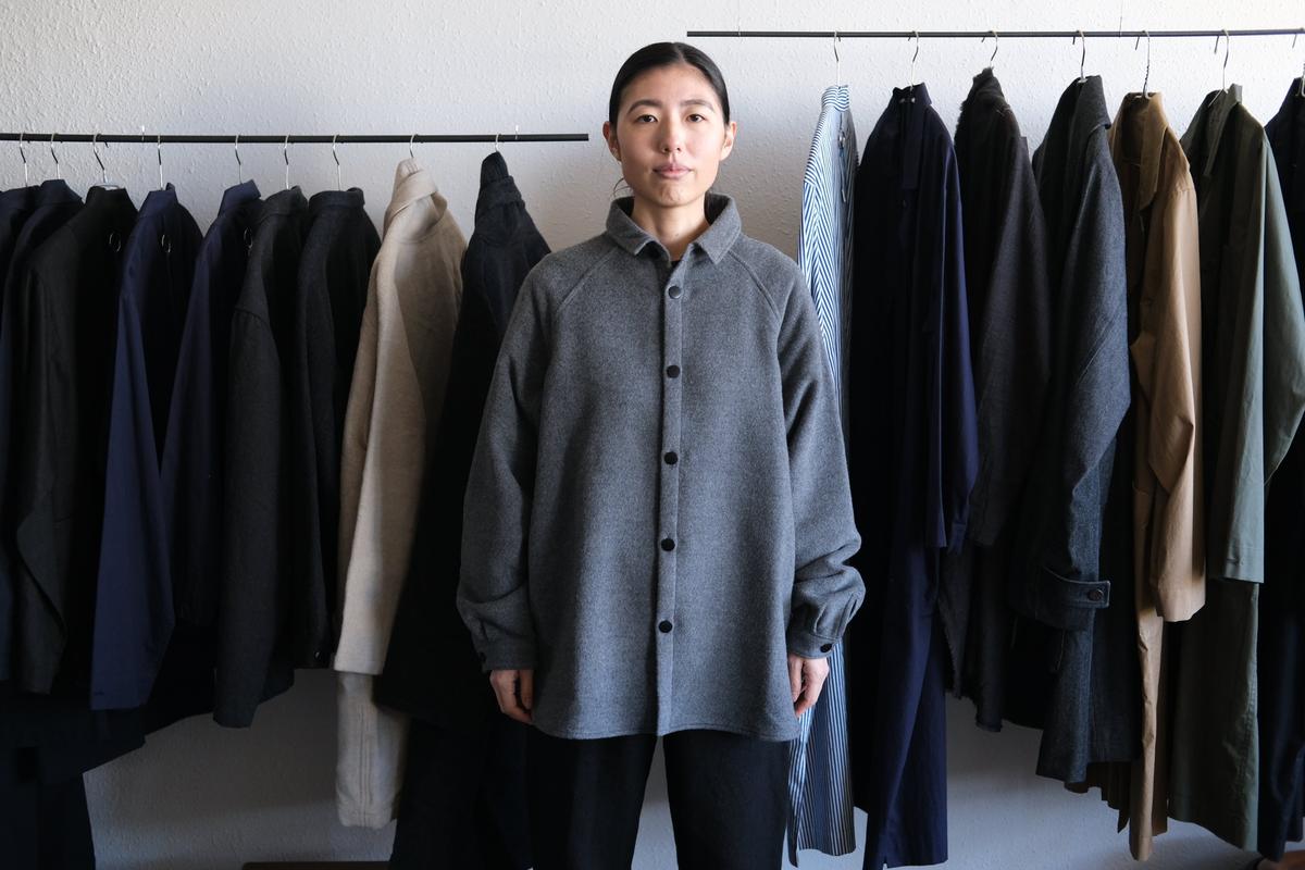 MITTAN / ウールシルクキャメルシャツ 灰 SH-108 / unisex