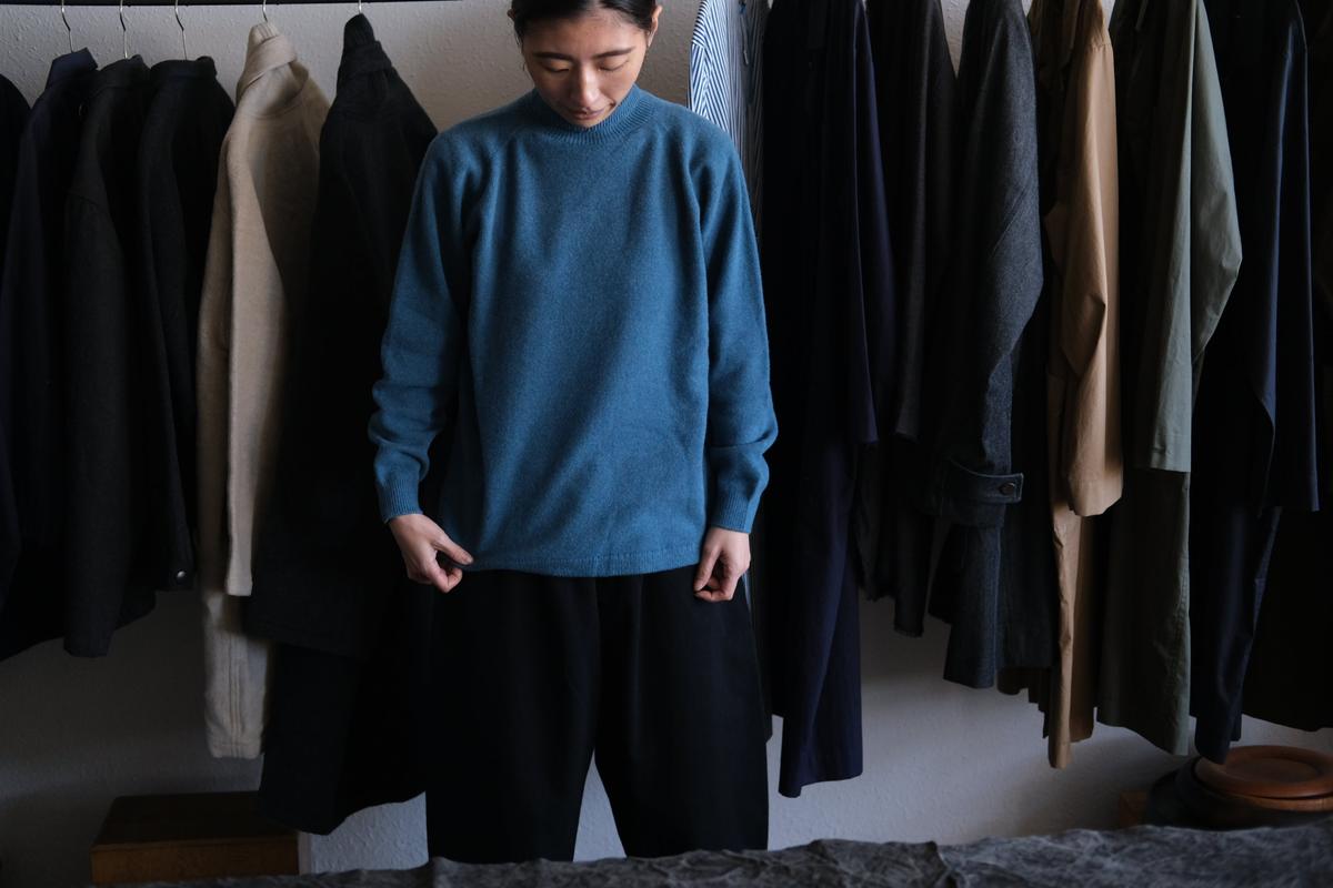 MITTAN / ウルグアイウールタートルセーター 浅葱 KN-34 / unisex