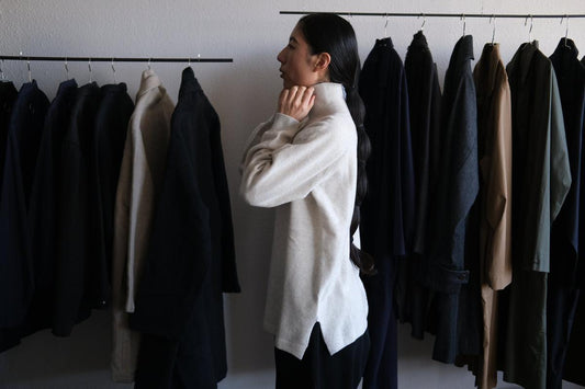 MITTAN / ウルグアイウールタートルセーター 薄灰 KN-34 / unisex