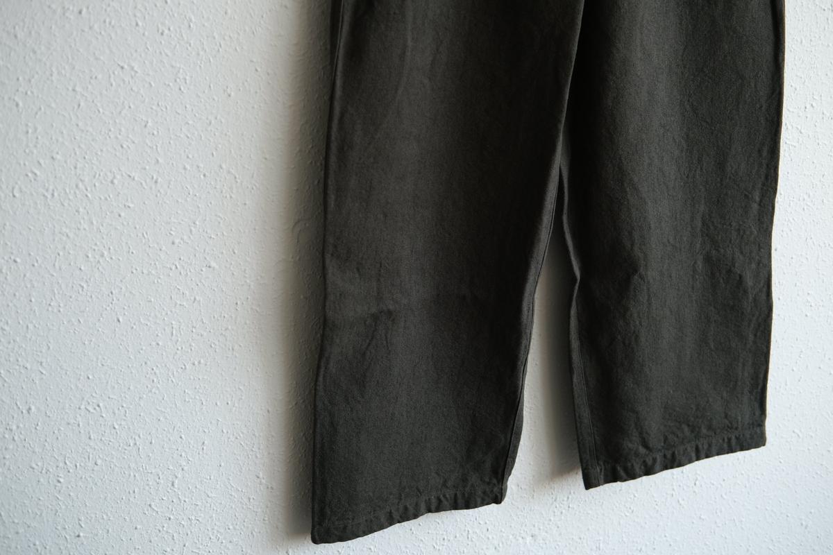 MITTAN / 亜麻苧麻ワイドパンツ 濃緑 PT-92 / unisex