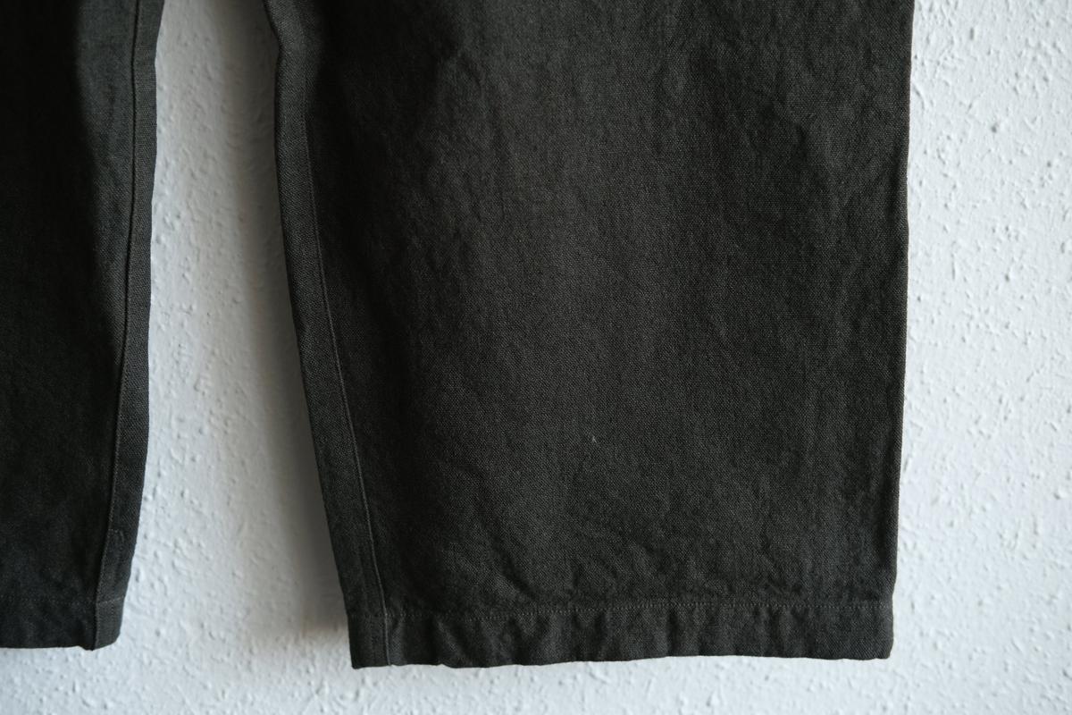 MITTAN / 亜麻苧麻ワイドパンツ 濃緑 PT-92 / unisex