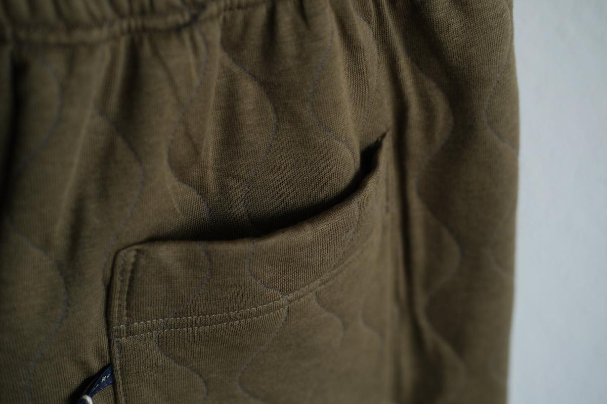 yohaku ドバイパンツ｜キルティング素材 カーキ｜unisex freesize