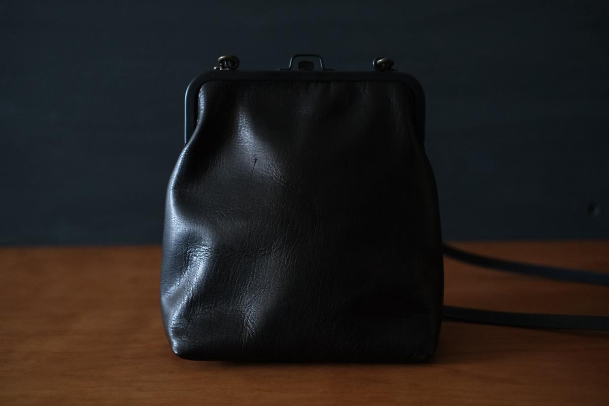 frame porch ＜エゾ鹿革黒染・Lマチあり＞ レザーショルダーポーチ SHO-61D