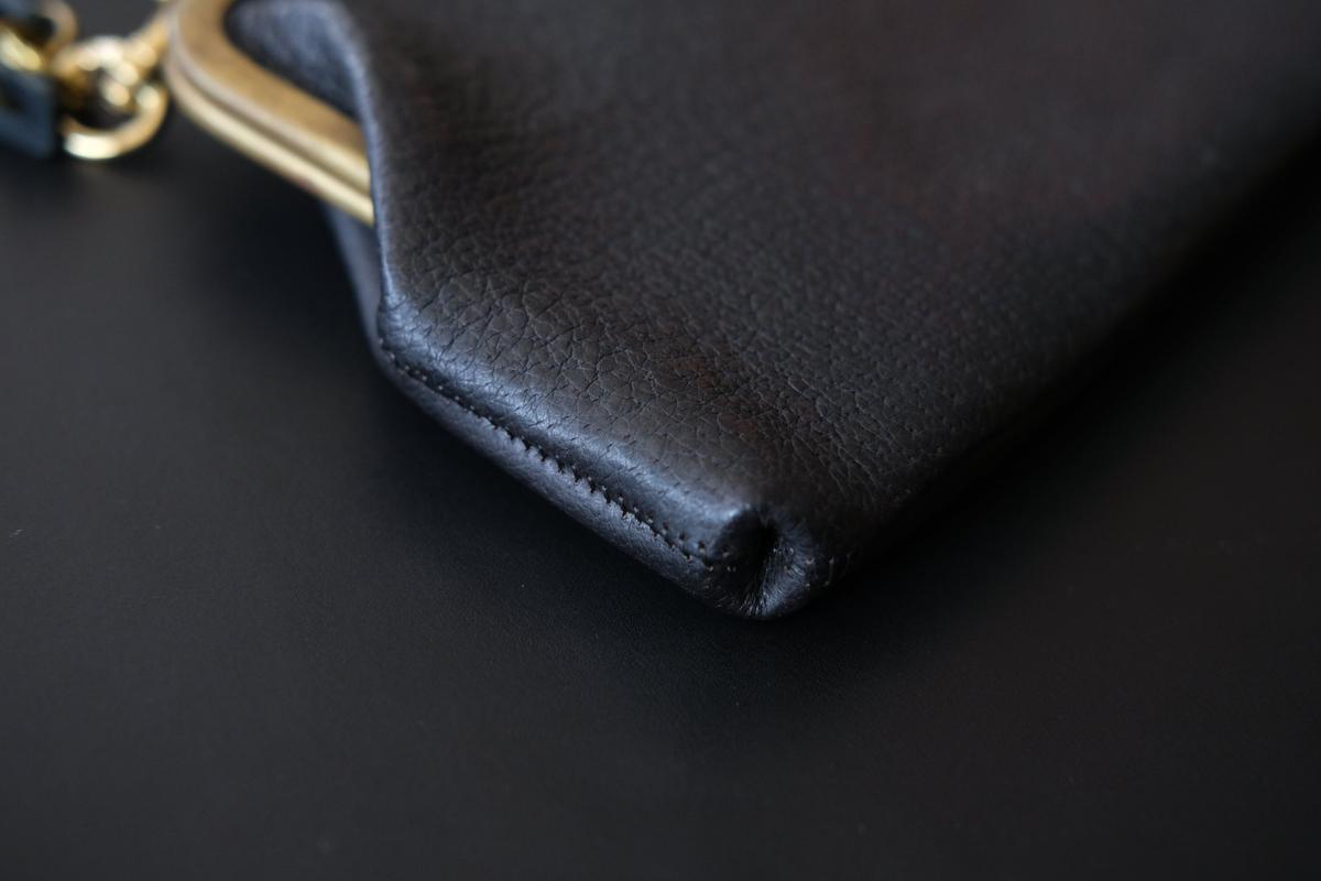 レザーショルダーポーチ ＜豚革 black＞ ｜TABACO-02