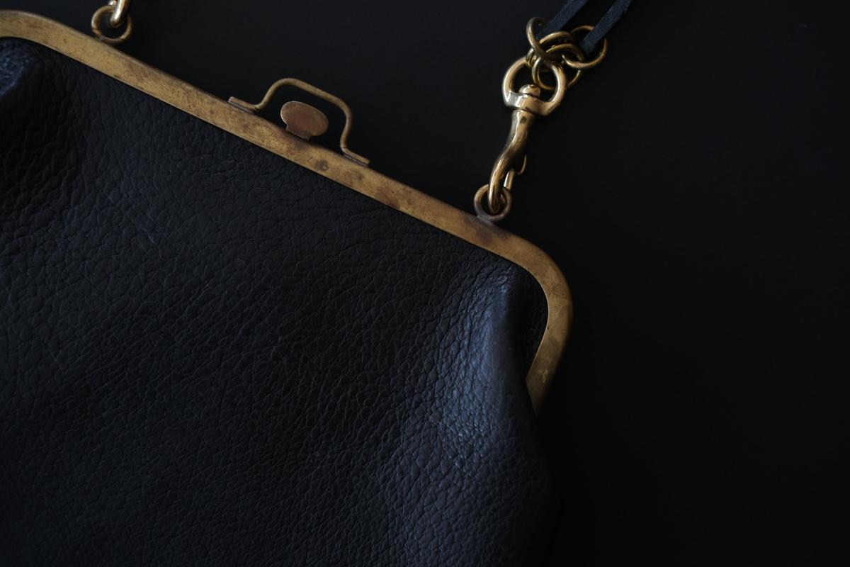 レザーショルダーポーチ ＜豚革 black＞ ｜TABACO-02