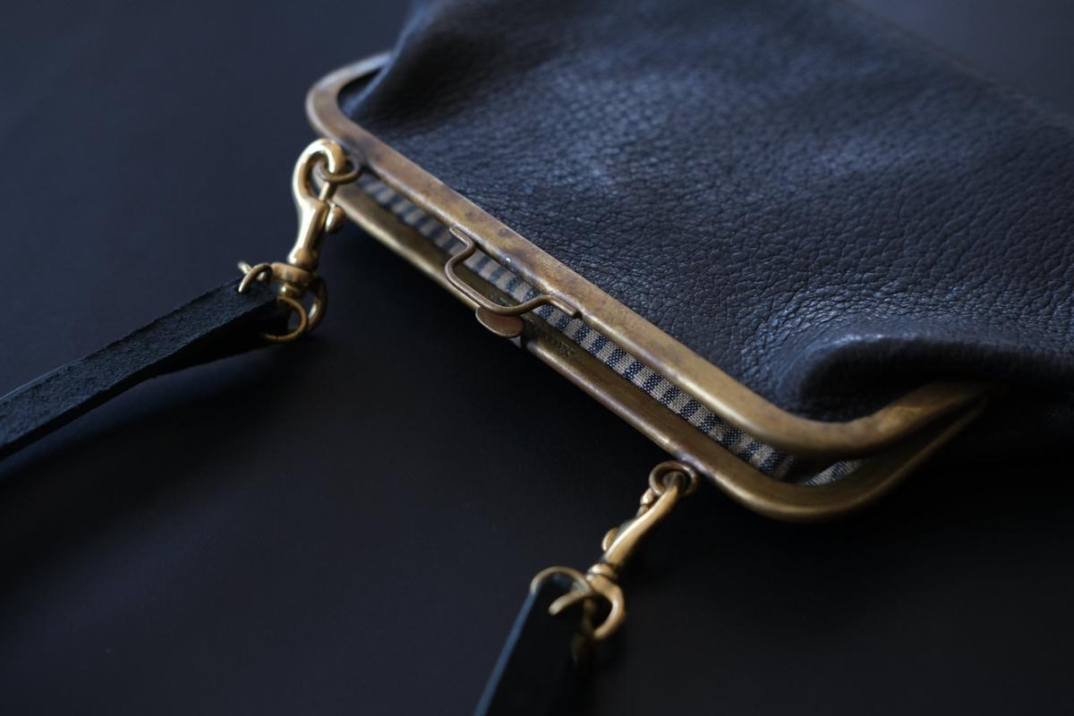 レザーショルダーポーチ ＜豚革 black＞ ｜TABACO-02