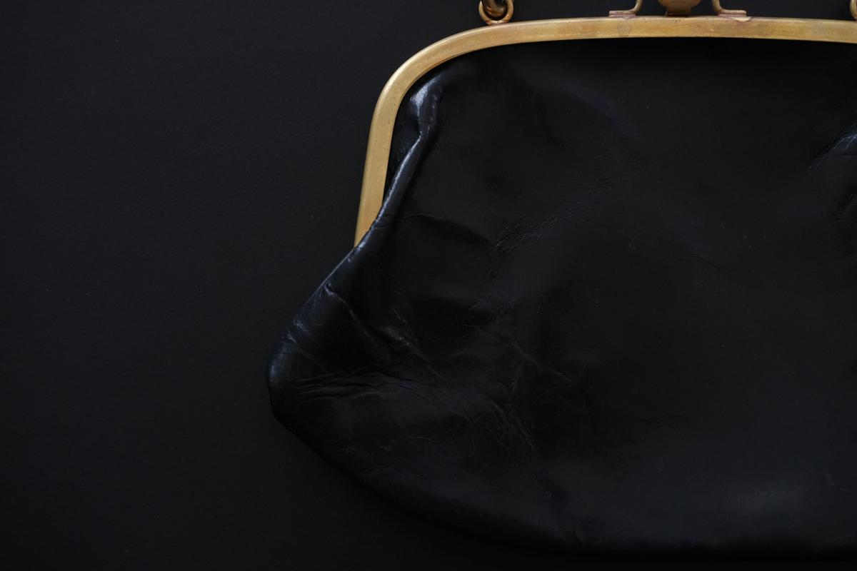 レザーショルダーポーチ ＜鹿革 black＞ ｜SLAO-02S