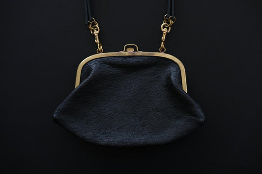 レザーショルダーポーチ <猪革 鉄媒染 パッチワーク> |SLAO-02S