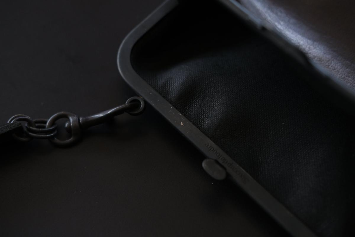 レザーショルダーポーチ ＜鹿革 black＞ ｜TABACO-02