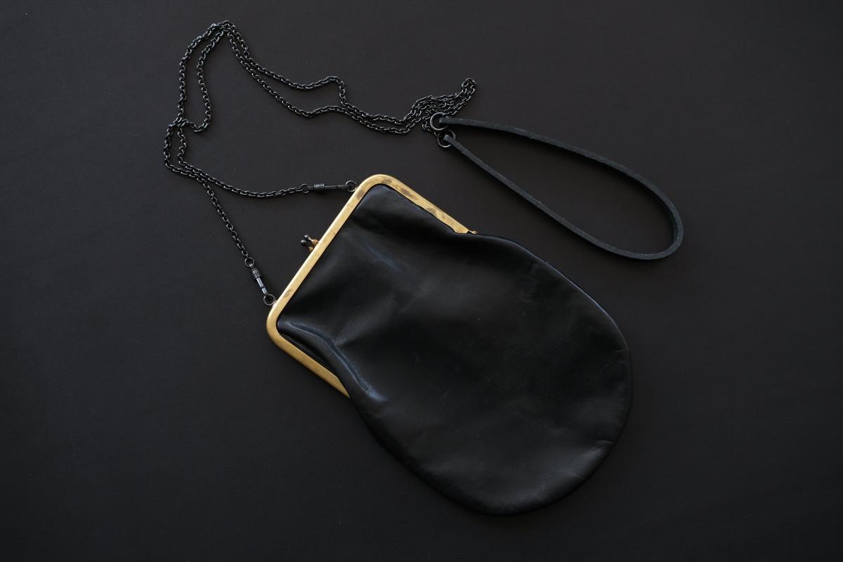 レザーショルダーポーチ frame porch SHC-R707 ＜鹿革 green＞