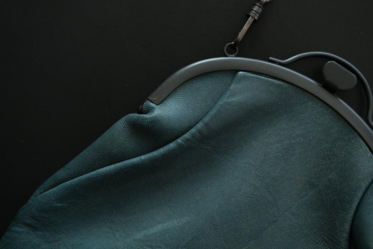 レザーショルダーポーチ frame porch SHC-R707 ＜鹿革 green＞