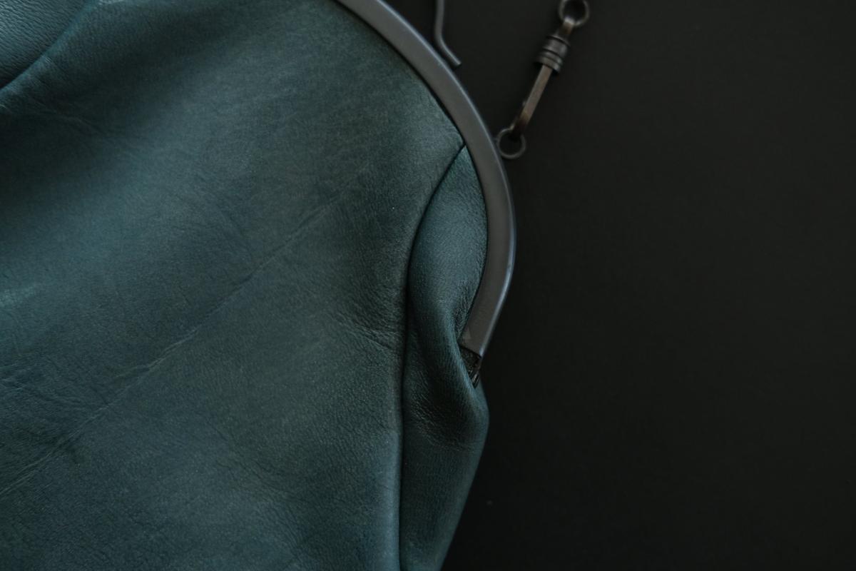 レザーショルダーポーチ frame porch SHC-R707 ＜鹿革 green＞