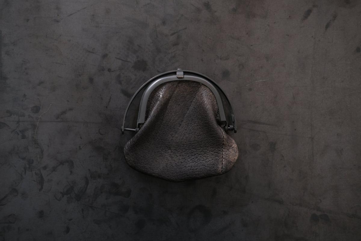 coin case ＜猪革 black パッチワーク＞