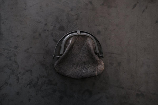 coin case ＜猪革 black パッチワーク＞