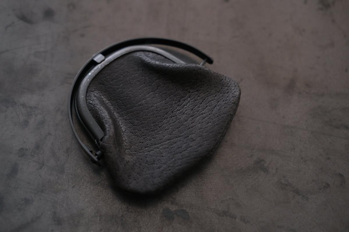 coin case ＜猪革 black パッチワーク＞