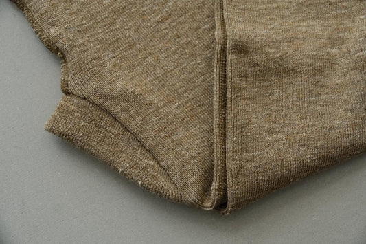 リネンニットレギンス マチ付き｜カーキ｜2 size