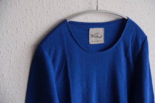 リネンコットンアンダーウェア7分袖|レディース|ラピスラズリー