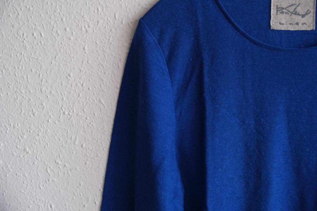 リネンコットンアンダーウェア7分袖｜レディース｜ラピスラズリー