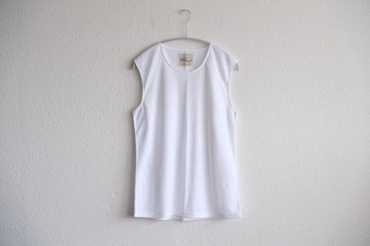リネンコットンアンダーウェア ノースリーブ｜メンズ｜白