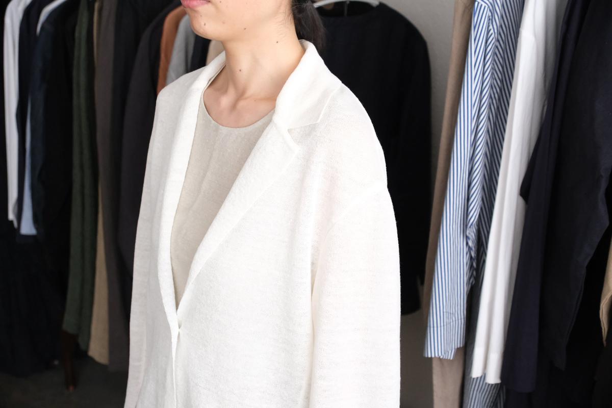 enrica linen knit jacket｜WHITE