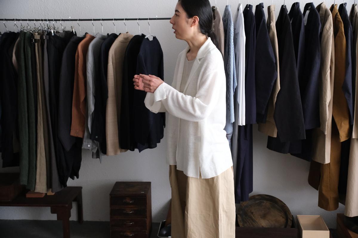 enrica linen knit jacket｜WHITE