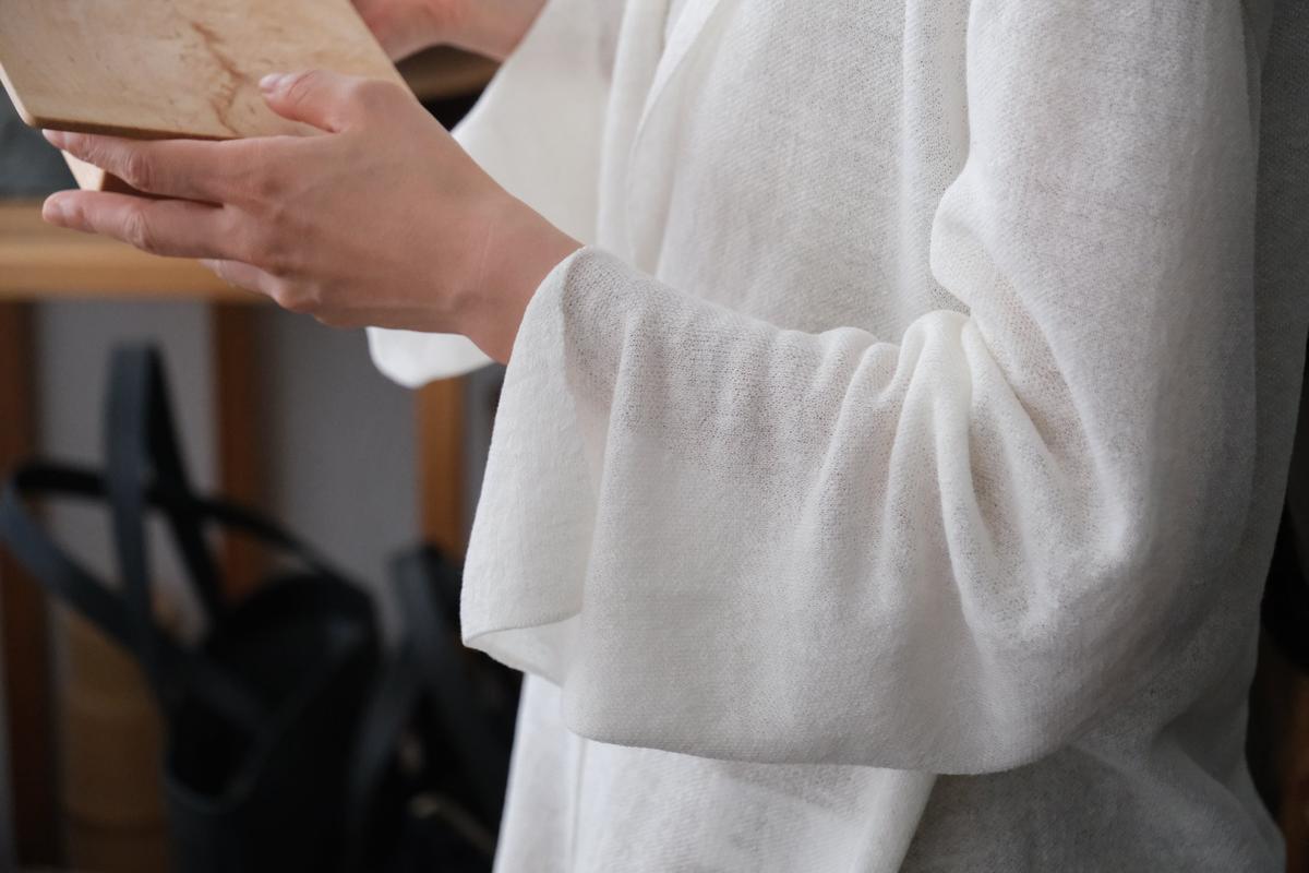 enrica linen knit jacket｜WHITE