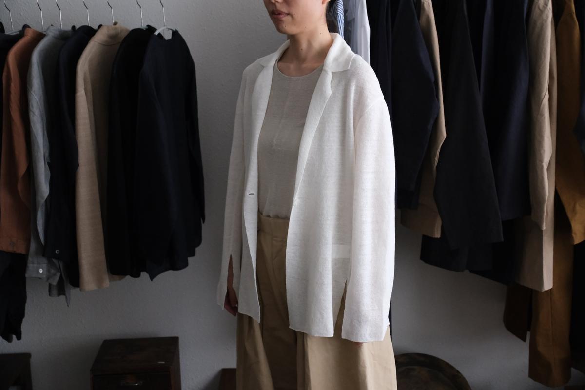 enrica linen knit jacket｜WHITE