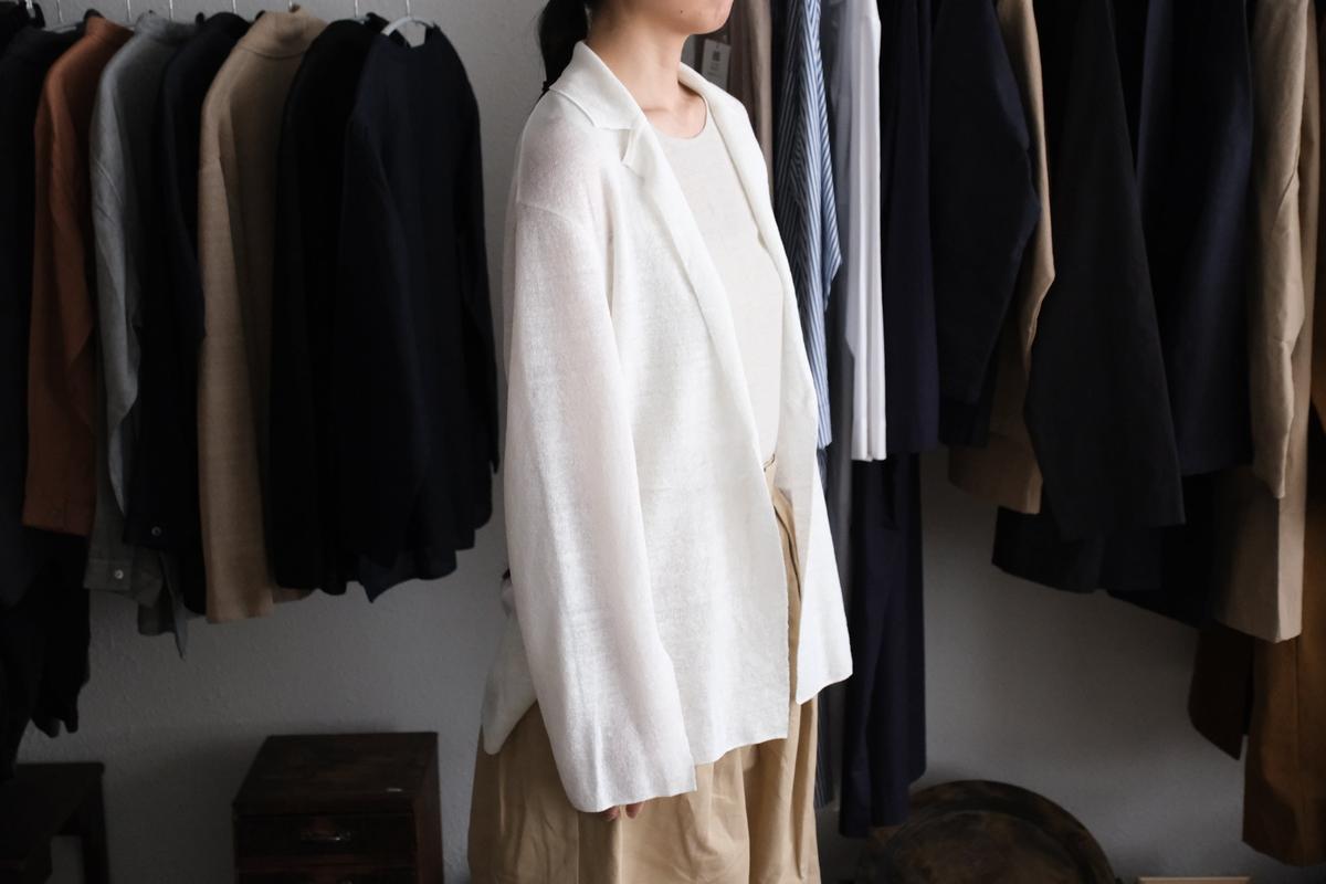 enrica linen knit jacket｜WHITE