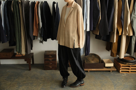 enrica linen knit jacket|BLACK
