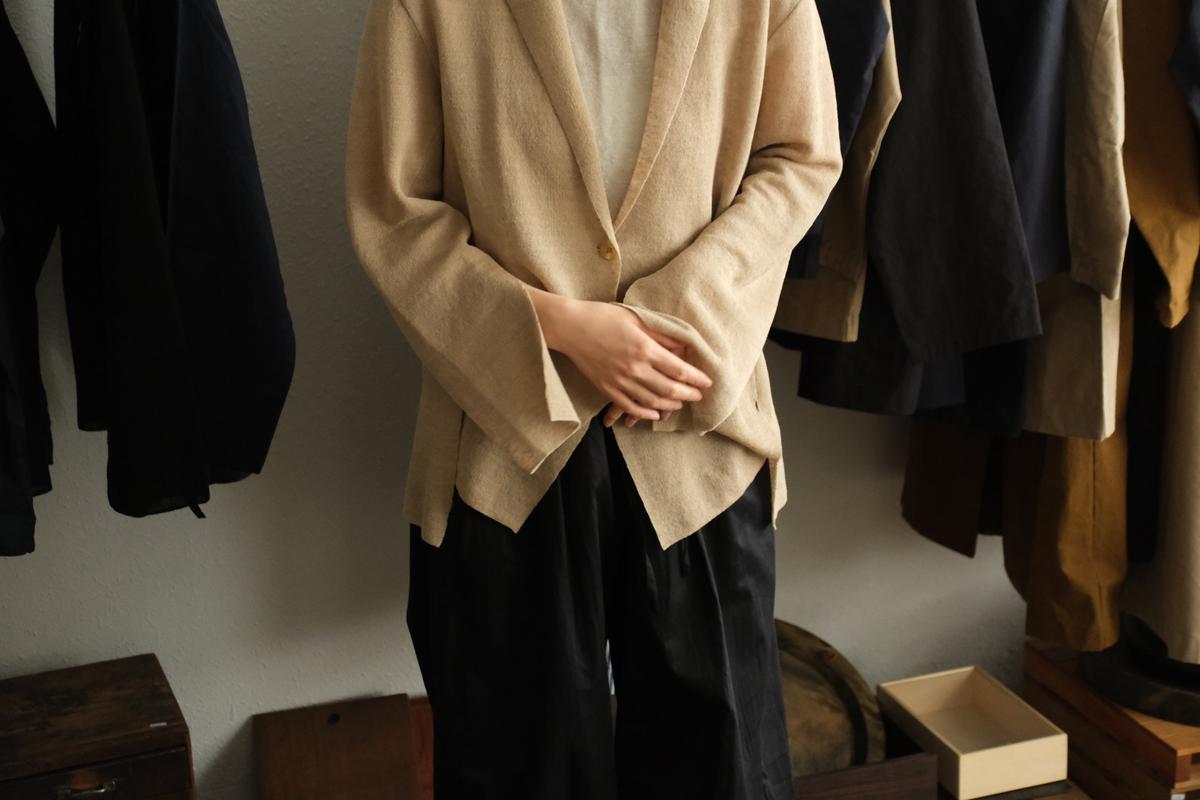 enrica linen knit jacket｜BEIGE
