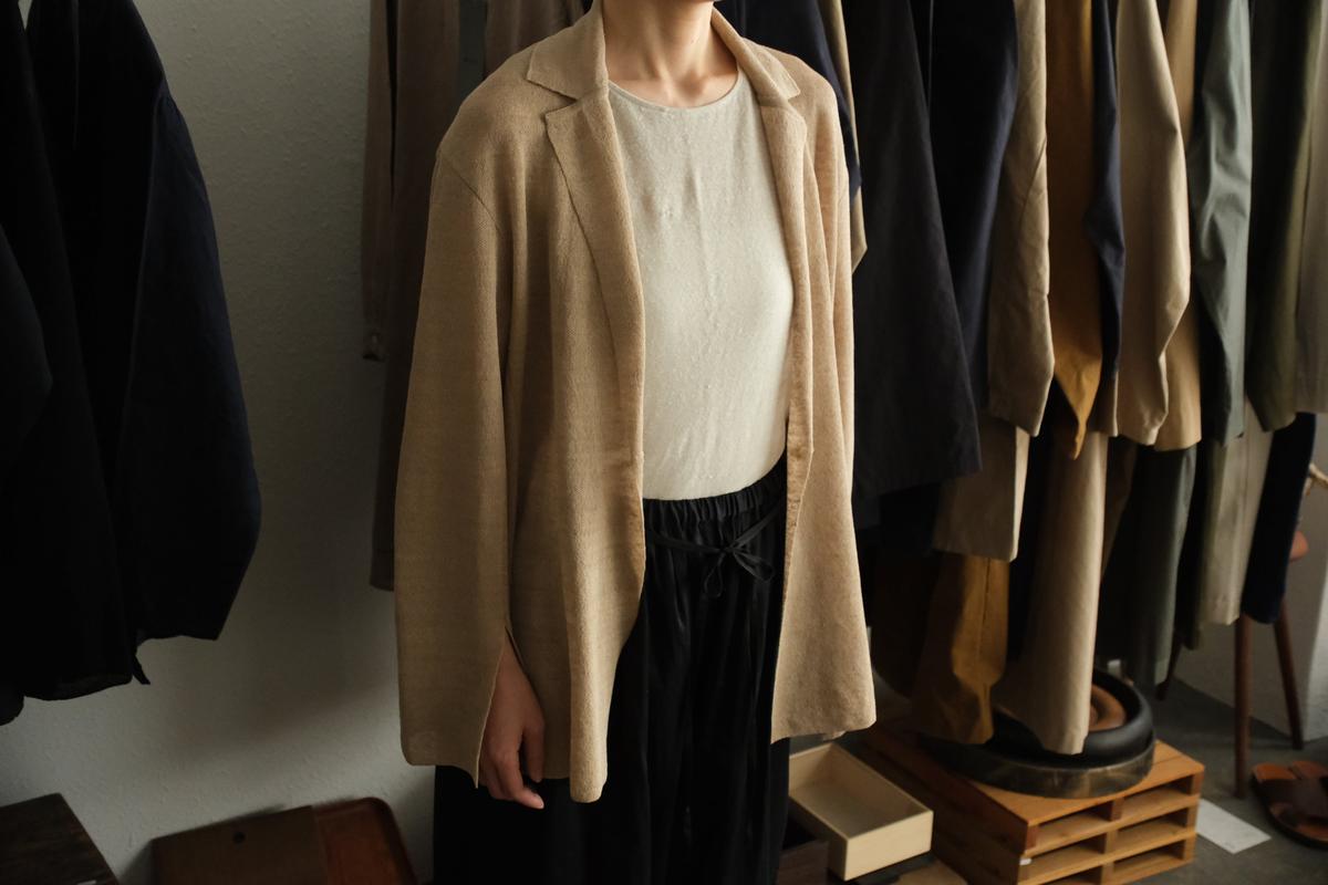 enrica linen knit jacket｜BEIGE