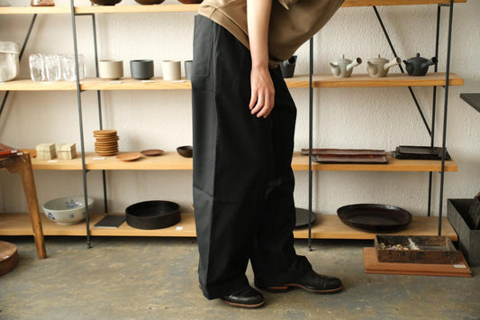 MITTAN / エアリーウールワイドパンツ 濃紺 PT-107 / unisex