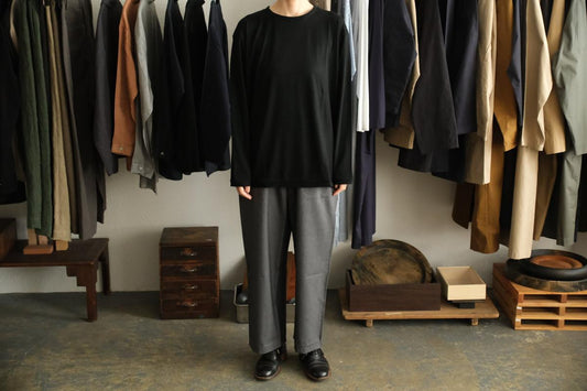 MITTAN / エアリーウールワイドパンツ 濃紺 PT-107 / unisex
