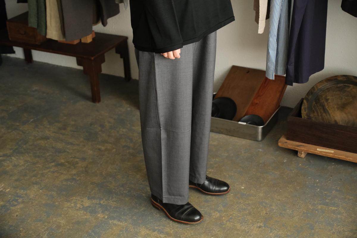MITTAN / エアリーウールワイドパンツ 濃紺 PT-107 / unisex
