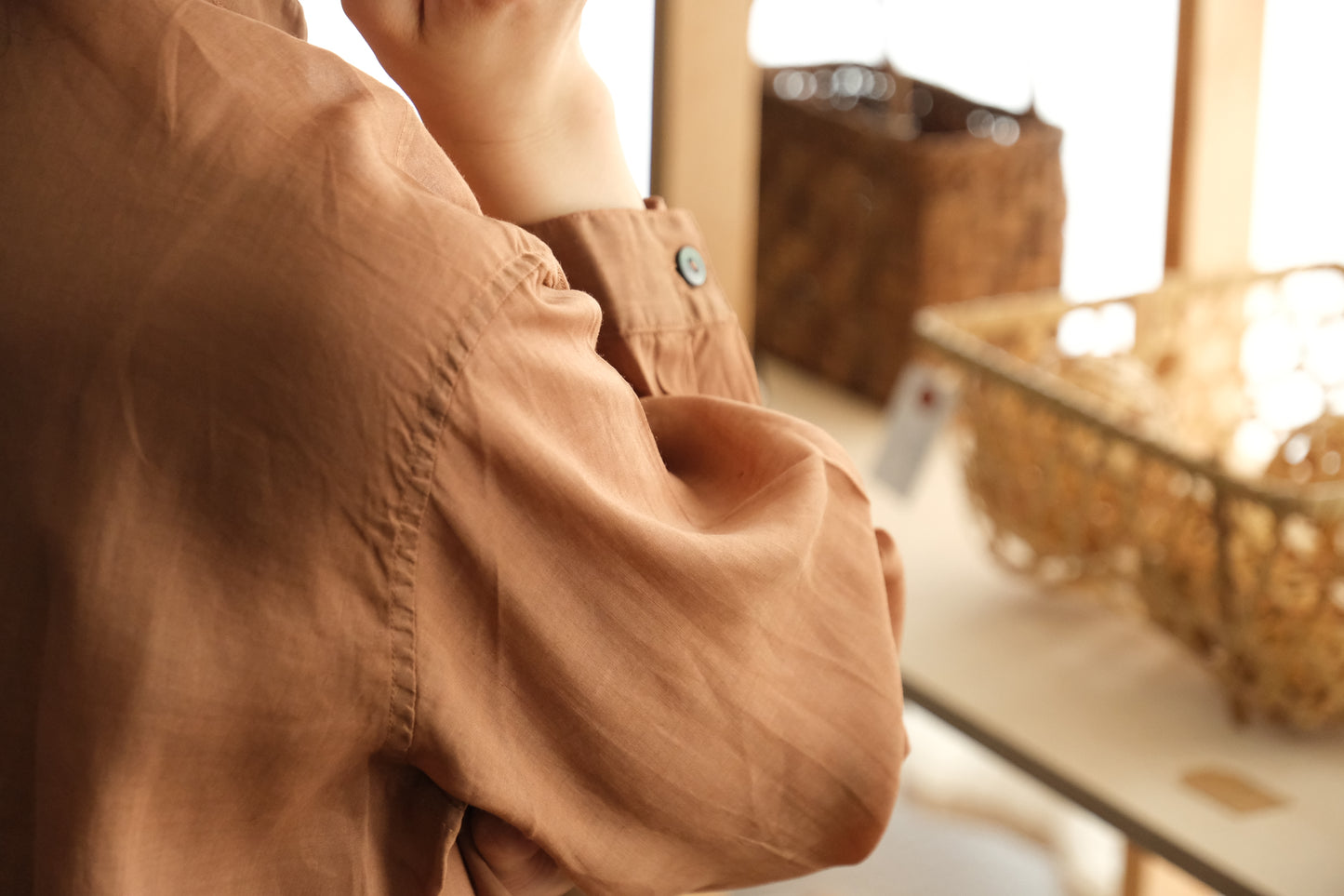 MITTAN / ラミーシルクシャツ 柿渋×ベンガラ SH-152DC / unisex