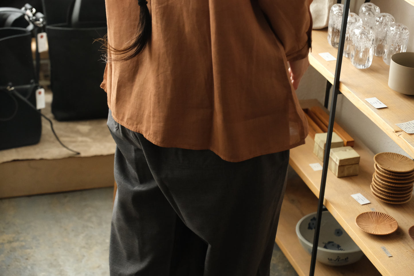 MITTAN / ラミーシルクシャツ 柿渋×ベンガラ SH-152DC / unisex